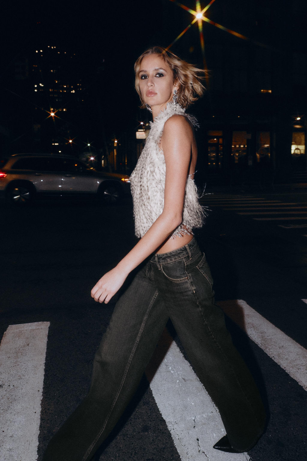 FAUX FUR HALTER TOP - Zara фото 5