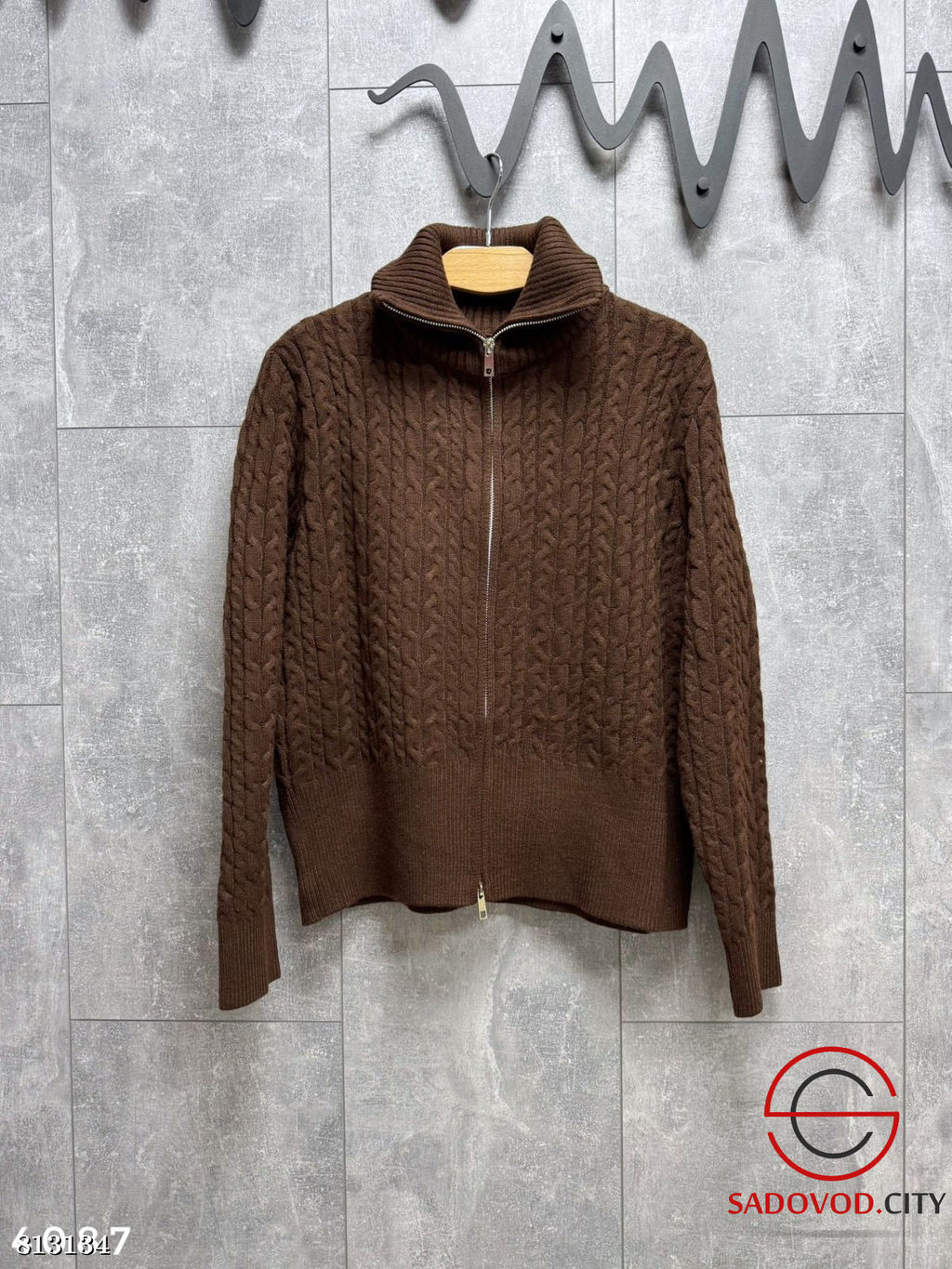 Теплый кардиган-косичка на молнии - Bruno фото 2