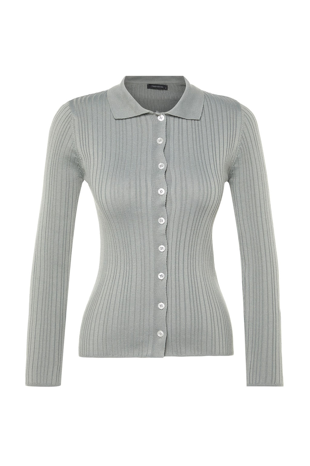 Mint Merserize Gorunumlu Fitilli Polo Yaka Triko H?rka TWOAW20HI0070