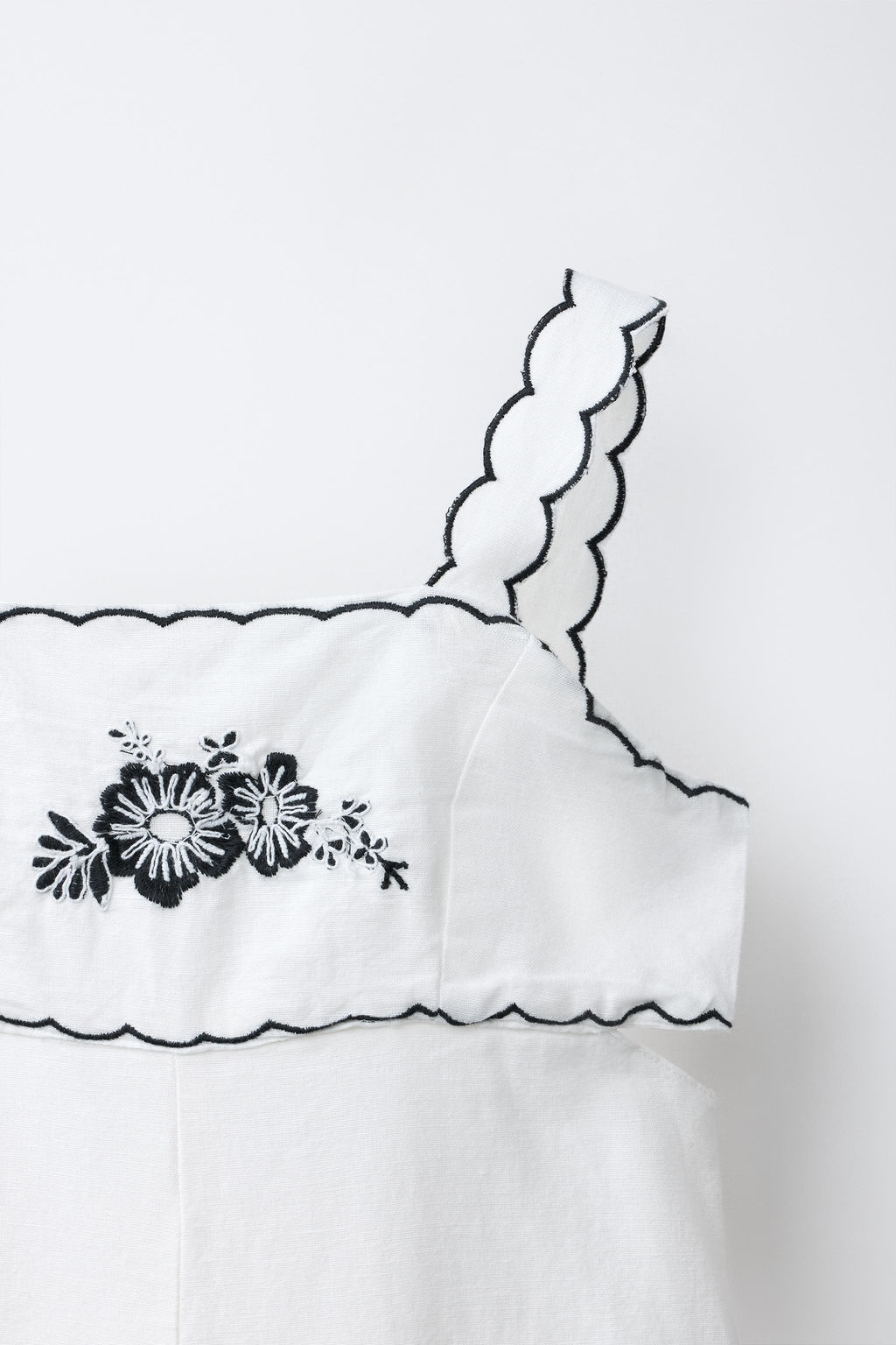 MONO LARGO BORDADO CUT OUT CON ALGOD?N Y LINO / Crudo / Negro - Zara фото 6