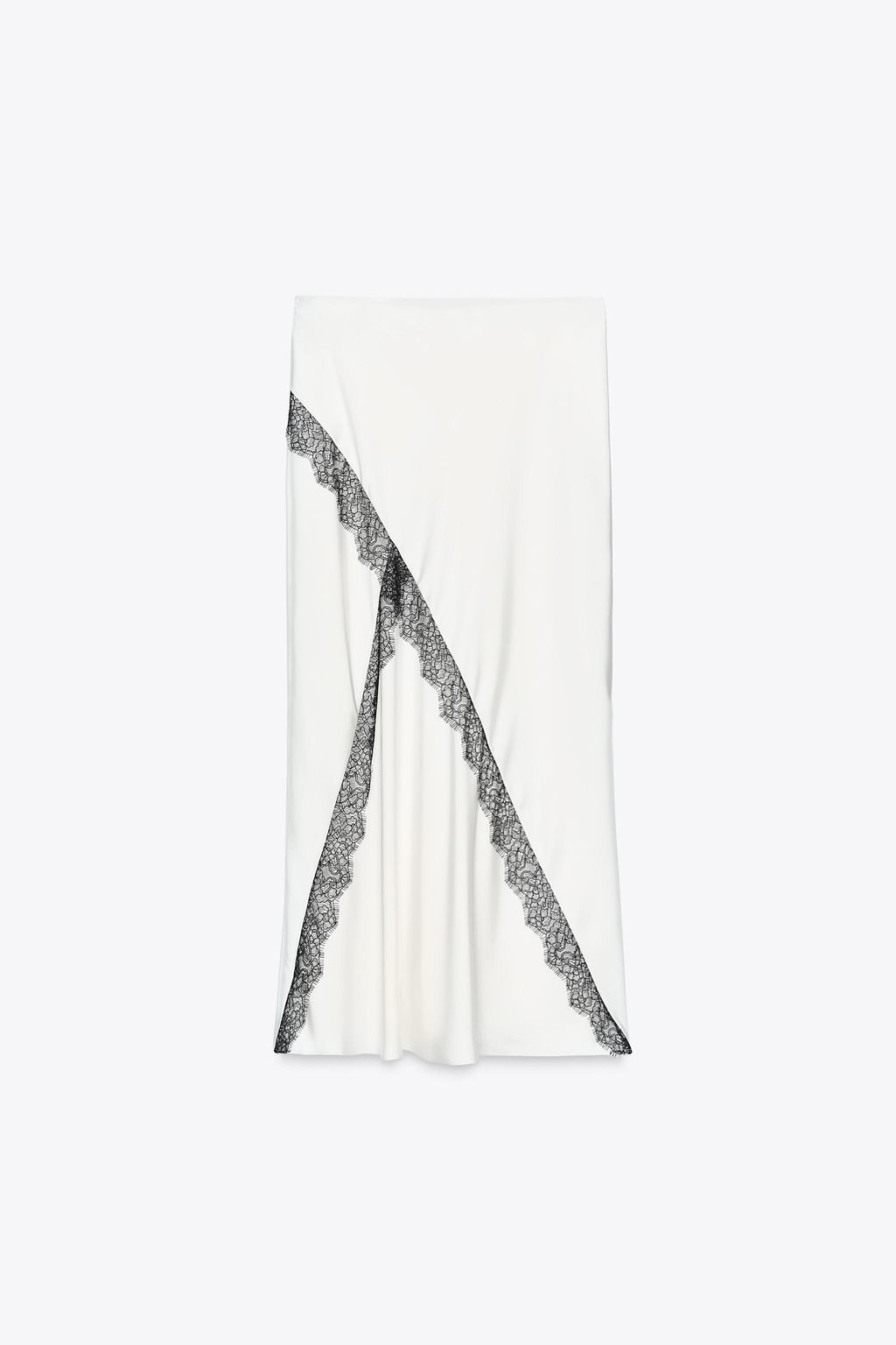 SATIN MIDI SKIRT WITH LACE - Zara фото 13