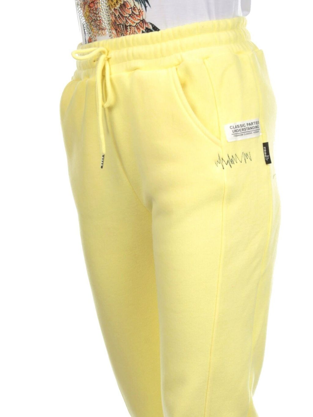 11 YELLOW Брюки спортивные женские на флисе (100% хлопок) 7986 - Fashion фото 4