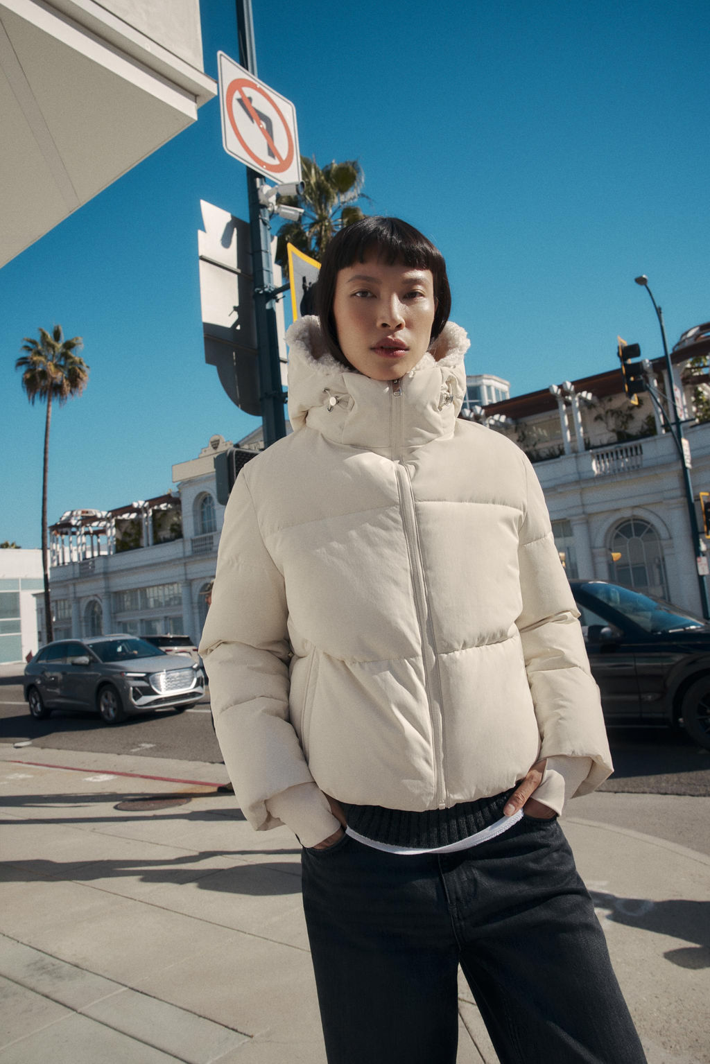 FAUX SHEARLING HOOD WATER-REPELLENT WINDPROOF ANORAK - Zara фото 7