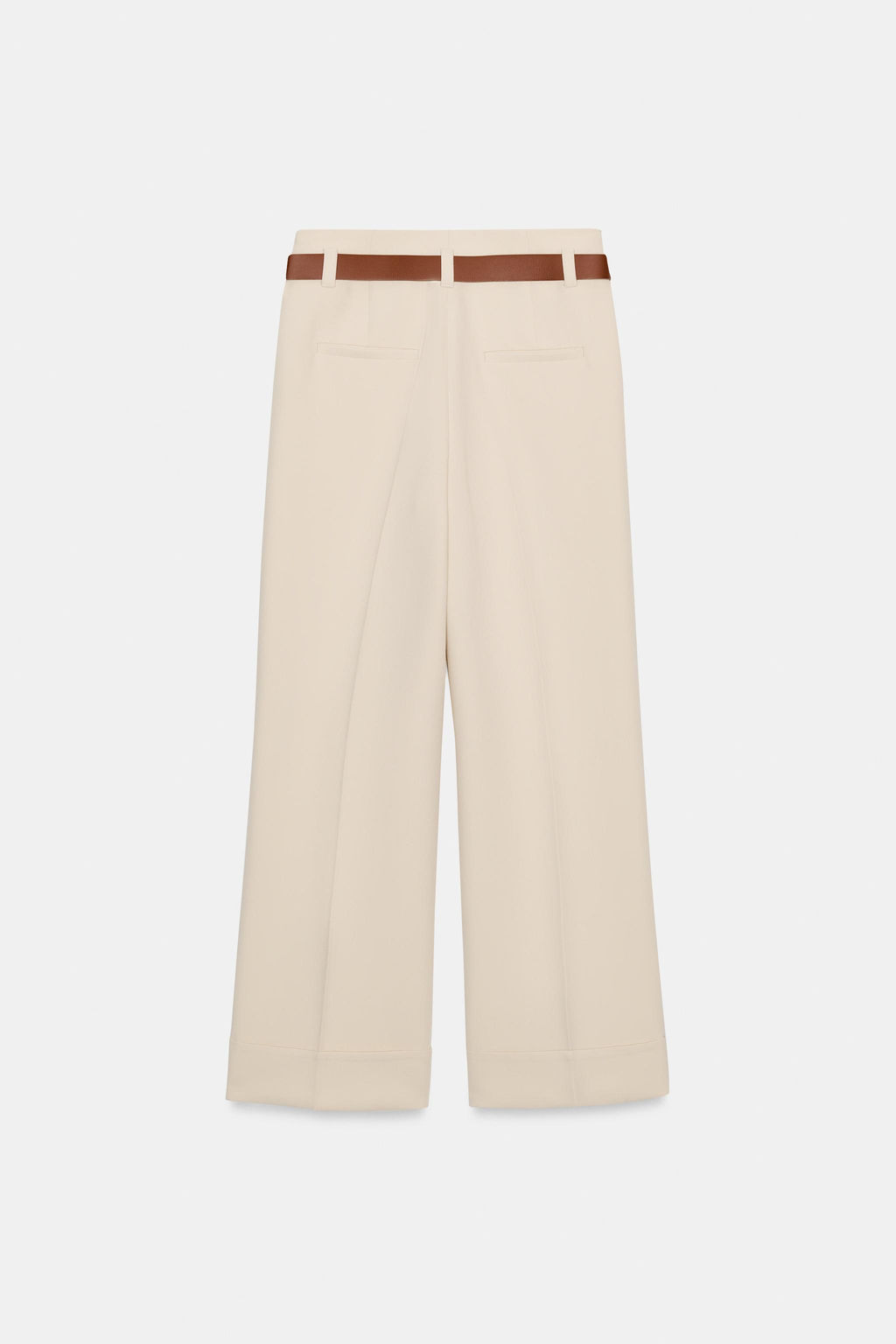 TROUSERS WITH TURN-UP CUFFS AND BELT - Zara фото 5