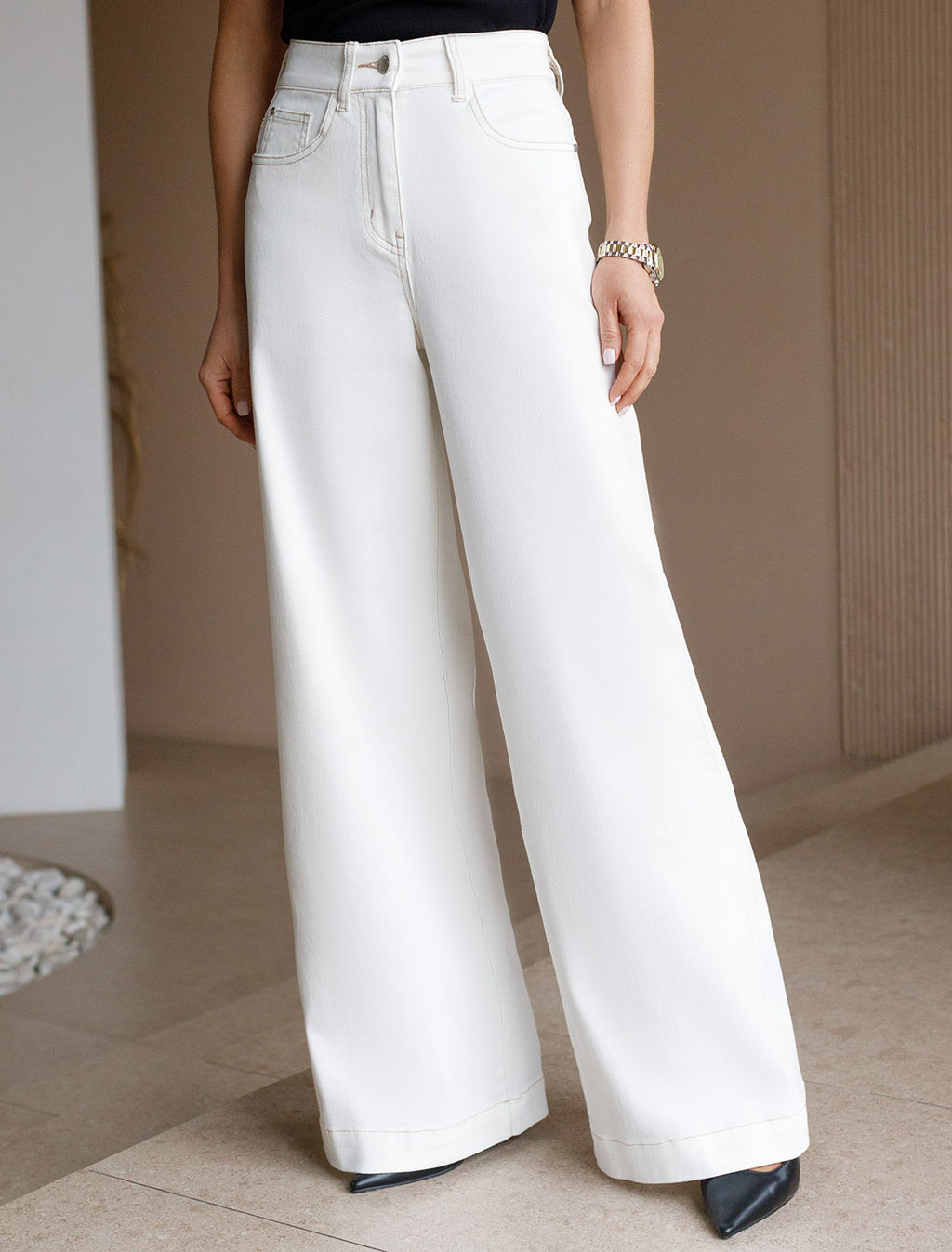 VILATTE / Джинсы-трубы с контрастной строчкой фото 2