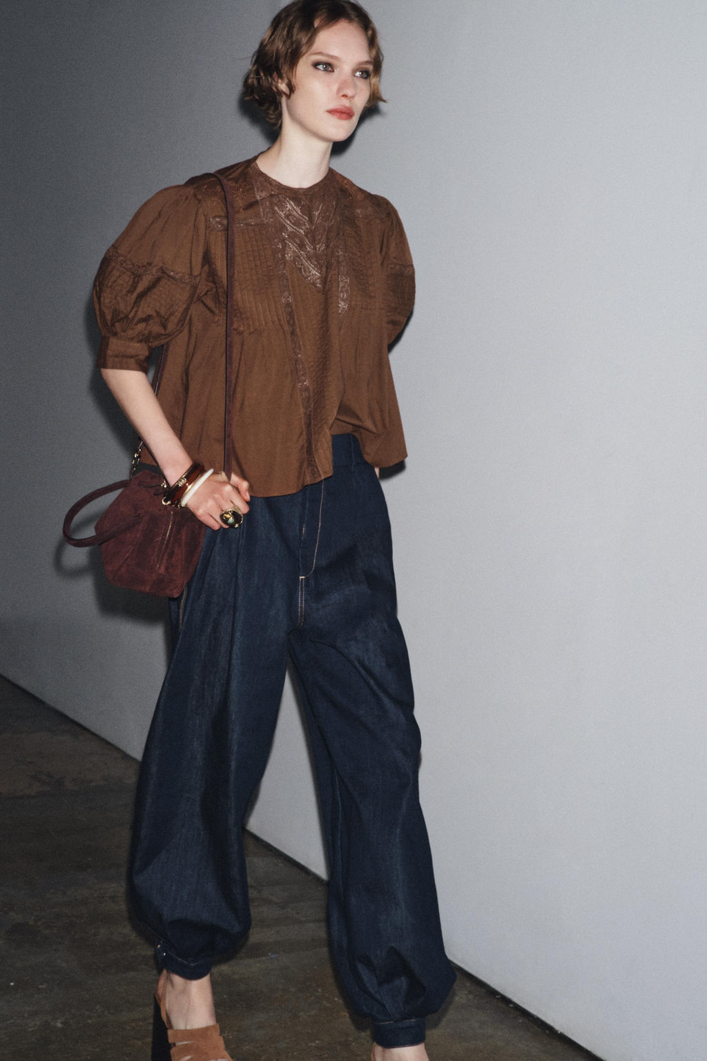 ZW COLLECTION LACE BLOUSE - Zara фото 8
