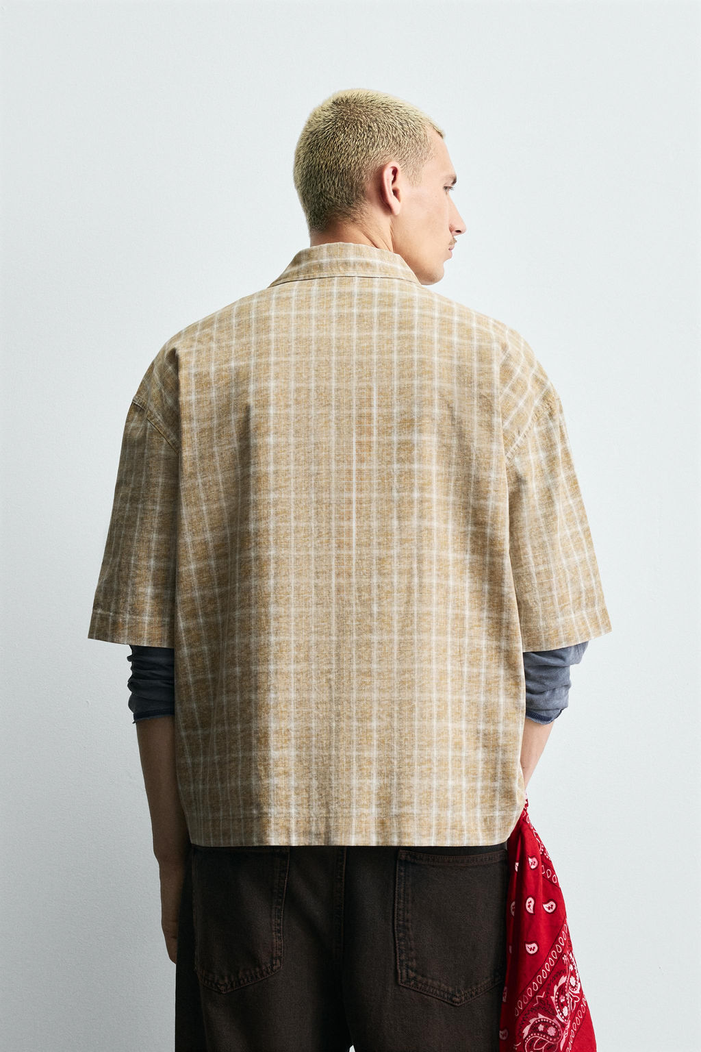 BOXY FIT CHECK SHIRT - Zara фото 3