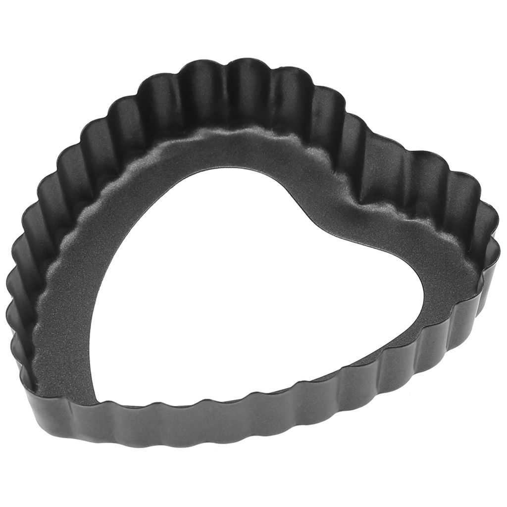 Форма для выпечки с антипригарным покрытием 10,5х11,5см Сердце, волнистый борт, съемное дно (Китай) - Домашняя мода фото 2