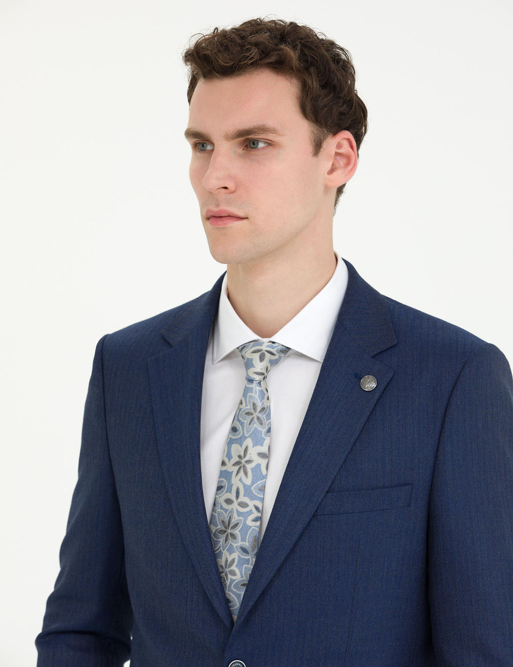 A__k Lacivert Ekstra Slim Fit Tak_m Elbise