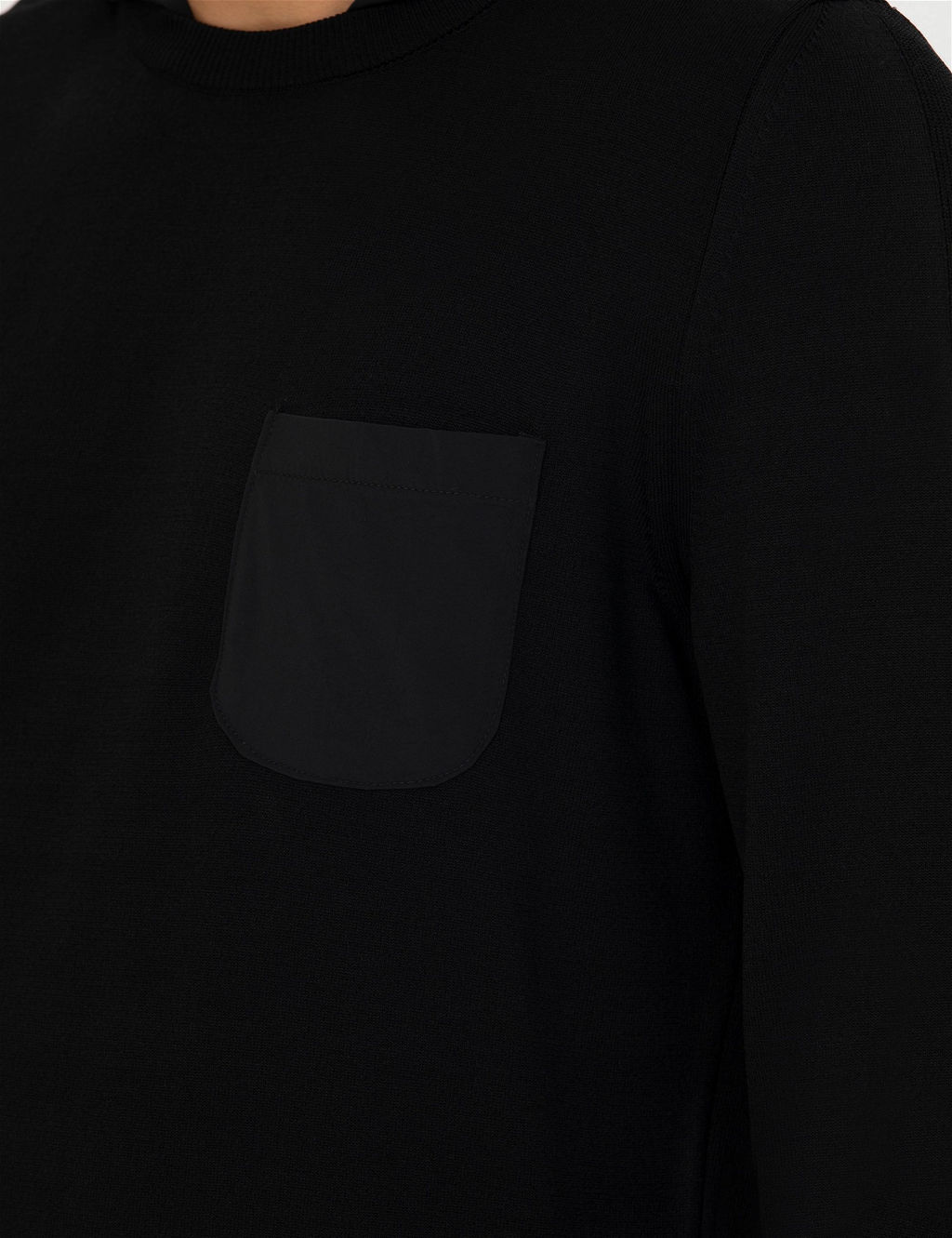 Siyah Slim Fit Kapi_onlu Triko Kazak - Pierre cardin фото 7
