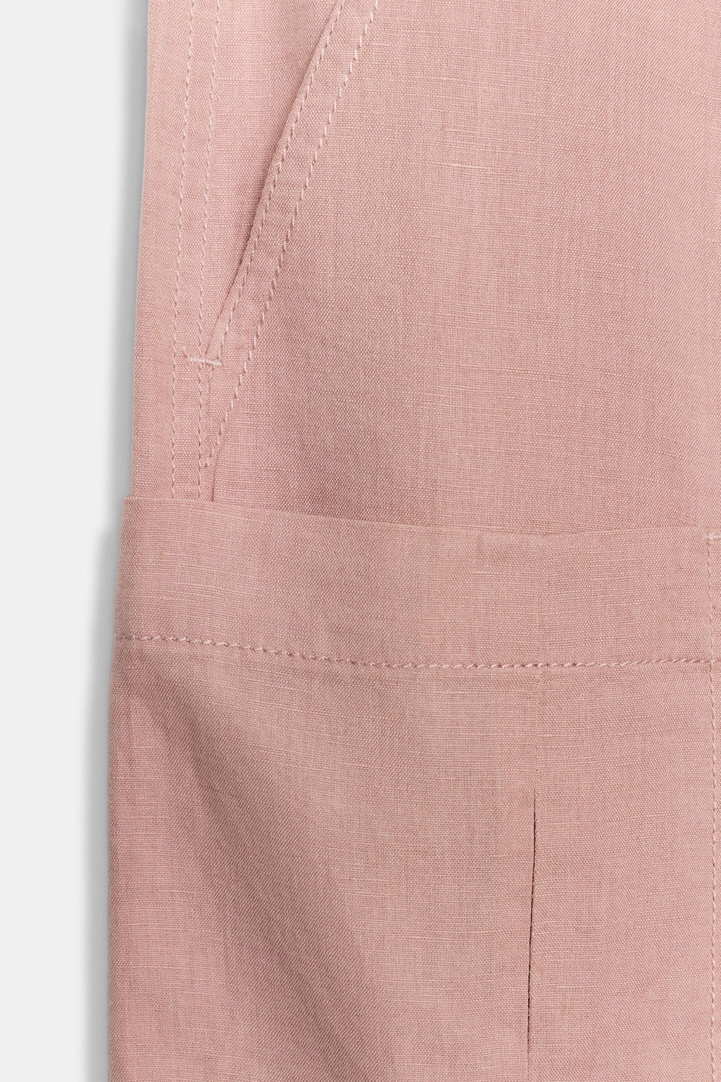 PANTAL?N CARGO CON LINO ZW COLLECTION / Rosa claro - Zara фото 7
