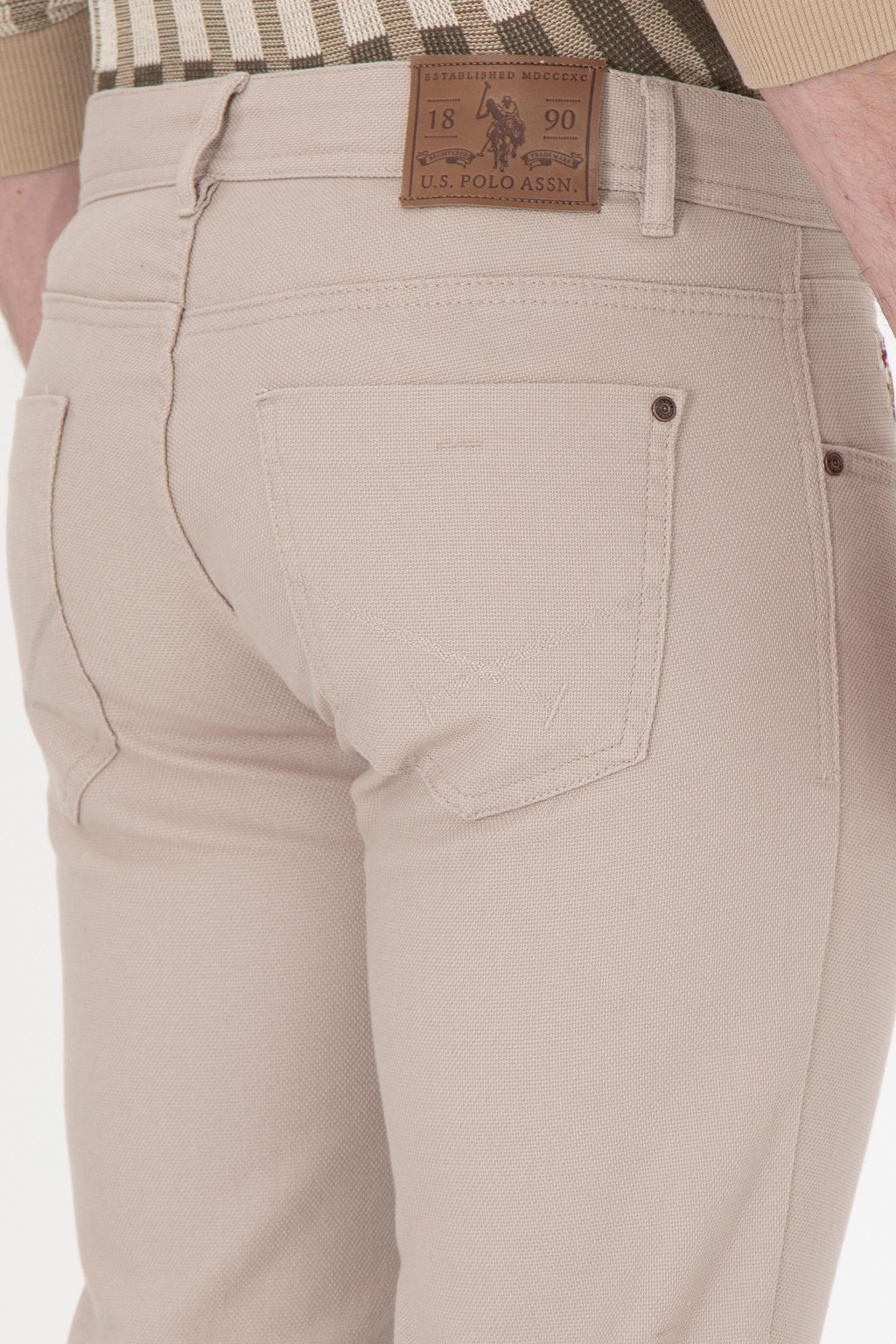 Мужские темно-бежевые брюки из плотной ткани Неожиданная скидка в корзине - U.s. polo assn фото 6