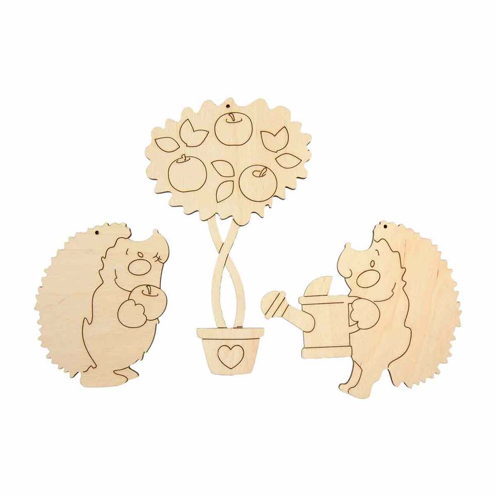 Заготовка для декорирования Mr. Carving ВД-1082 Подвеска Влюбленные ежики фанера 10 х 9 х 0.3 см