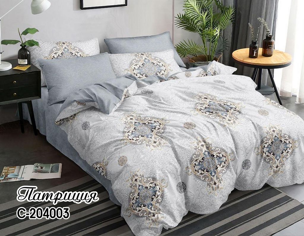 Постельное белье - Сатин Патриция 2-спальный с Евро простыней (молния) - Luteks фото 2