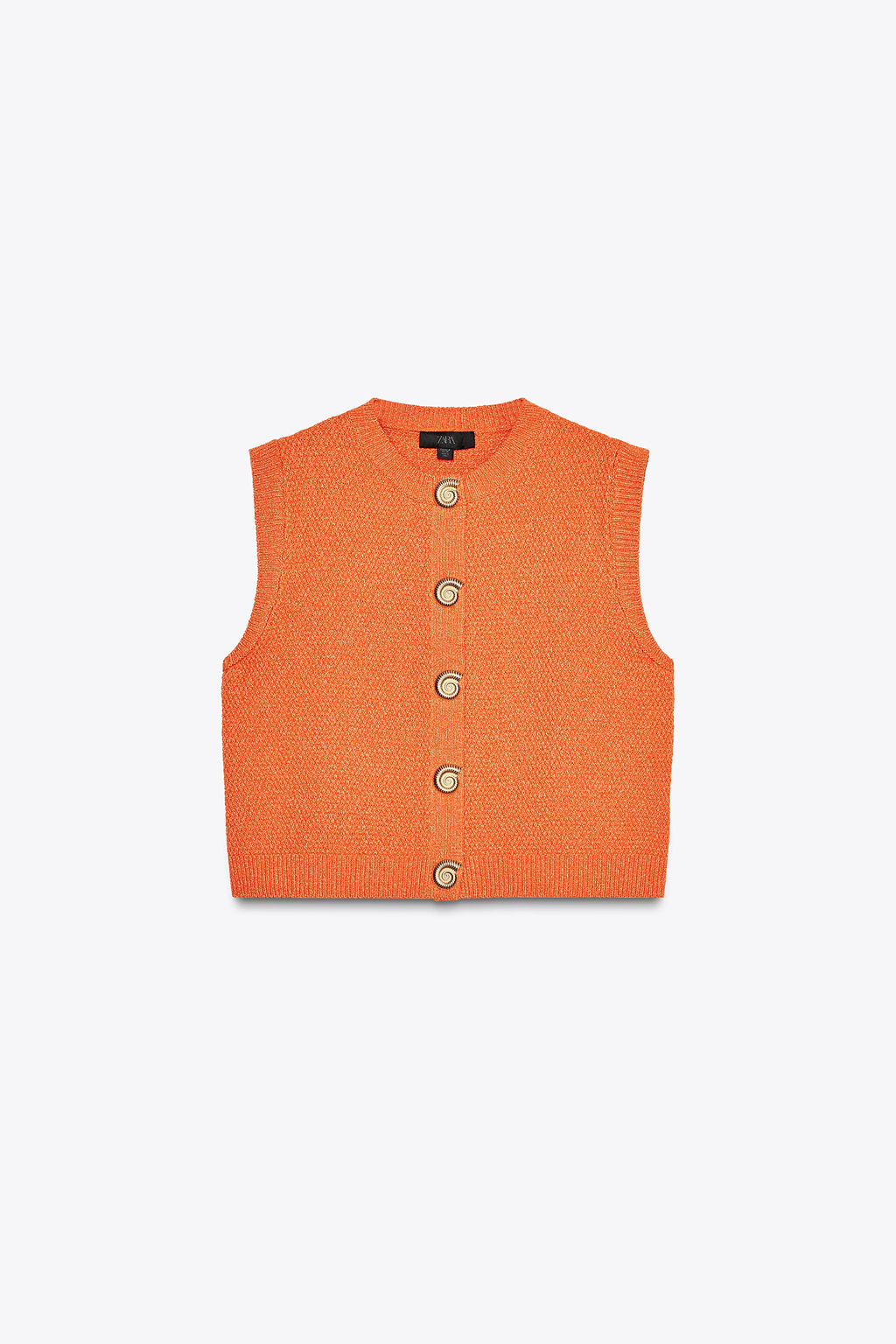 SHELL BUTTON KNIT WAISTCOAT TOP - Zara фото 12