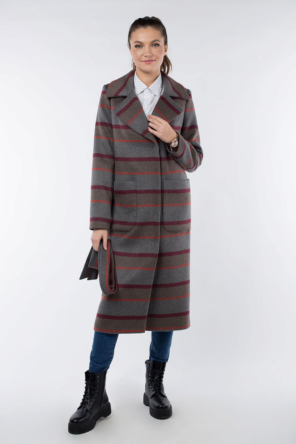 Пальто женское демисезонное (пояс) - El podio фото 2