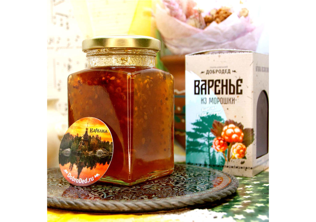 Варенье из Морошки баночка 300 г в коробочке с магнитиком