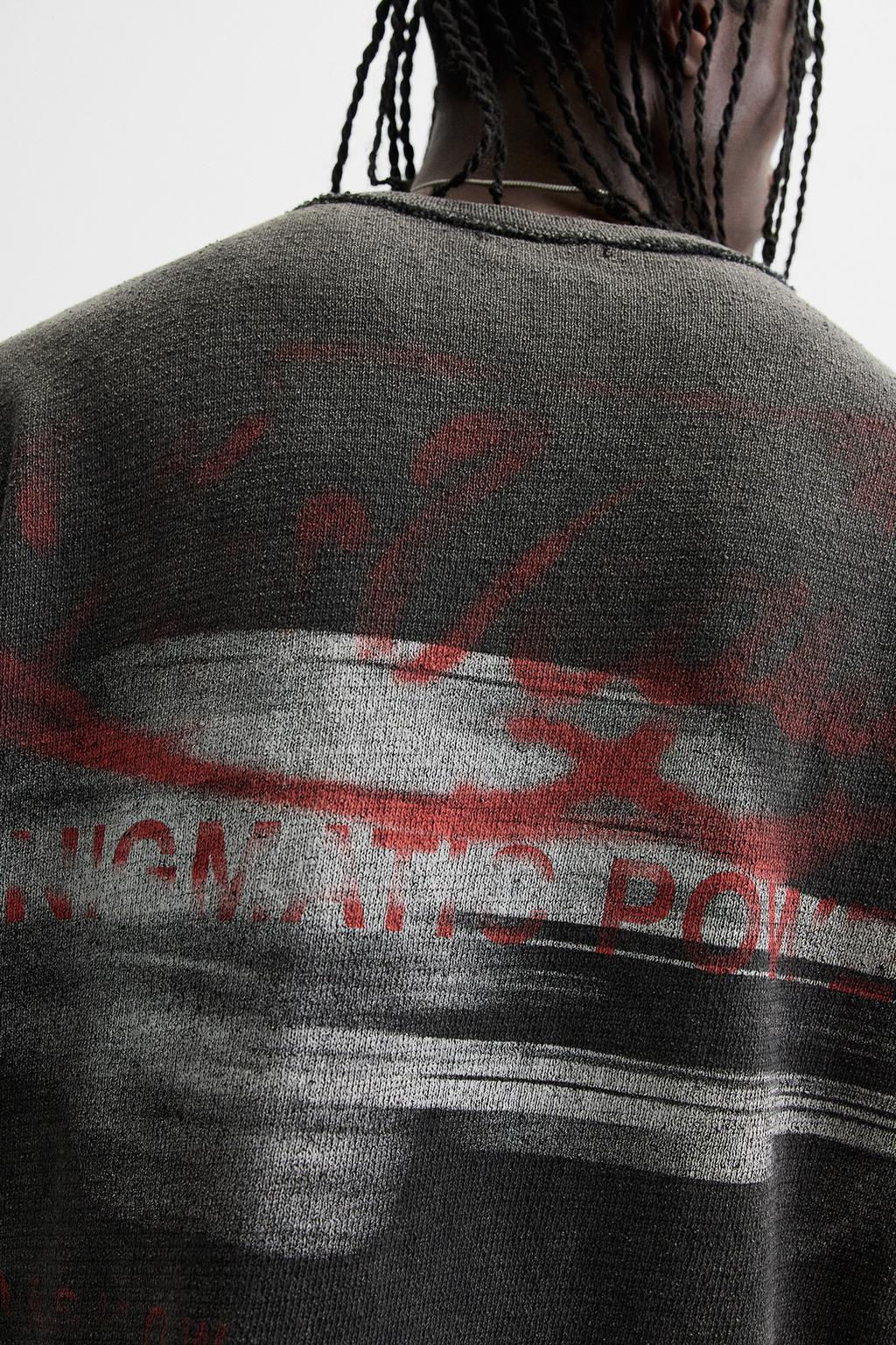 CONTRAST PRINT KNIT T-SHIRT - Zara фото 5