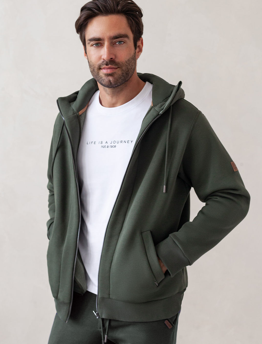 Худи на молнии из премиального футера трехнитки с начесом - Vilatte фото 5