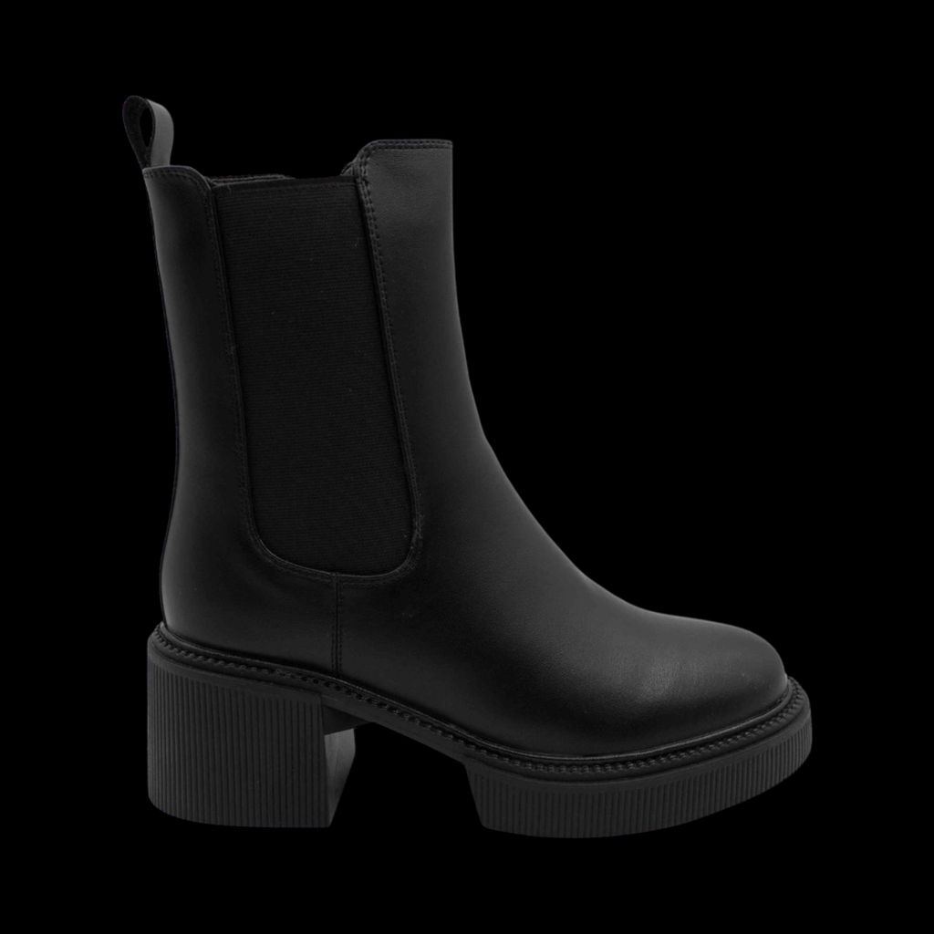 Ботинки из натуральной кожи на меху РМ-090-1 черные