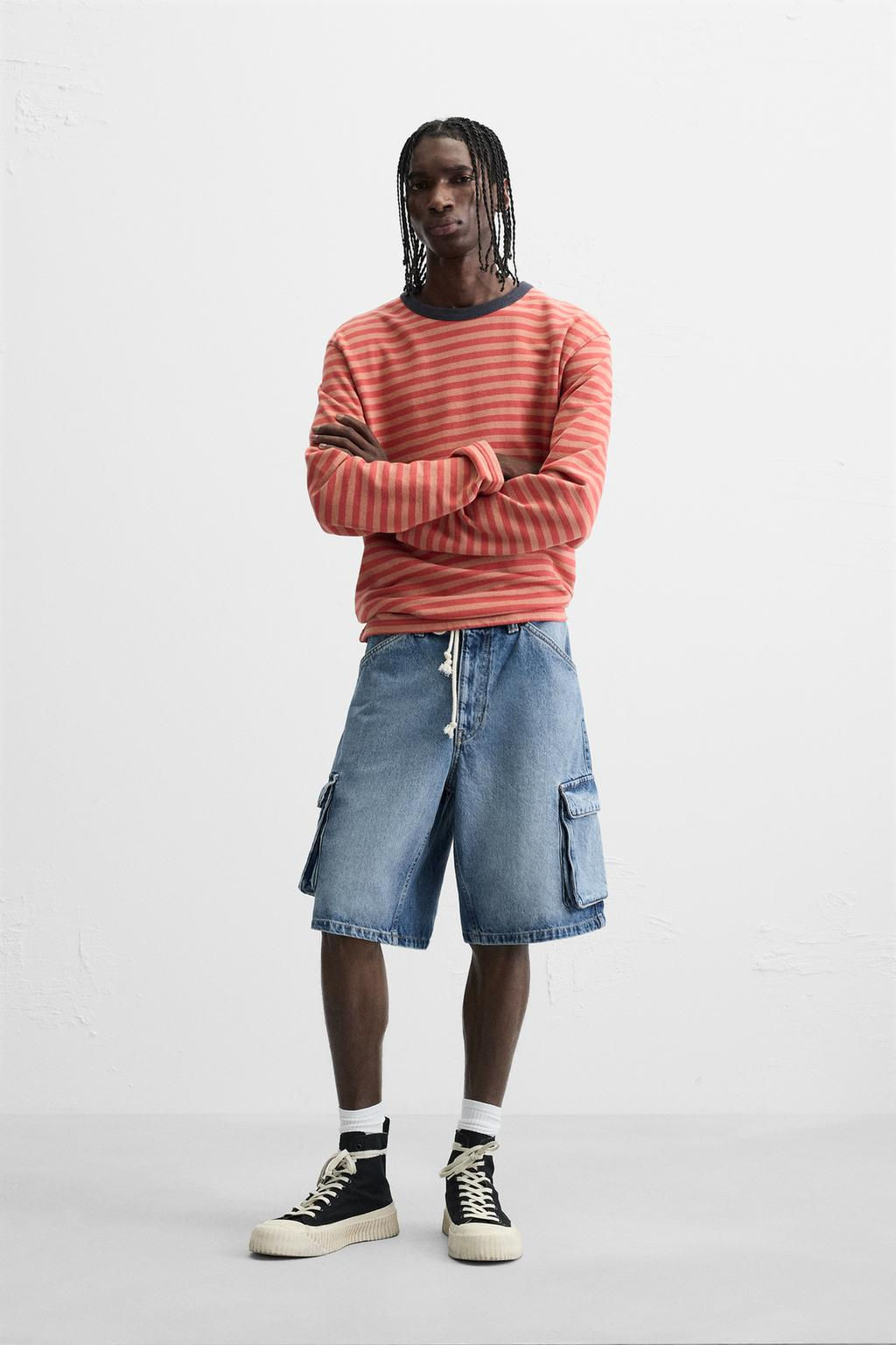 DENIM CARGO BERMUDA SHORTS - Zara фото 21