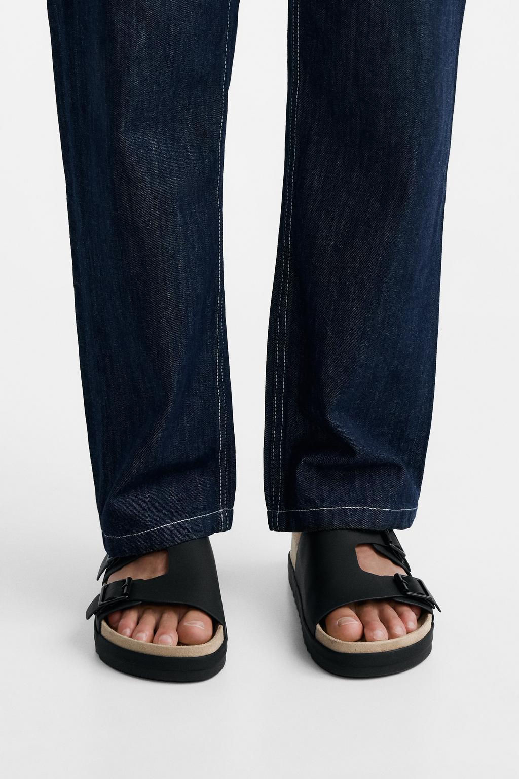 RUBBERISED DOUBLE-STRAP SANDALS - Zara фото 3