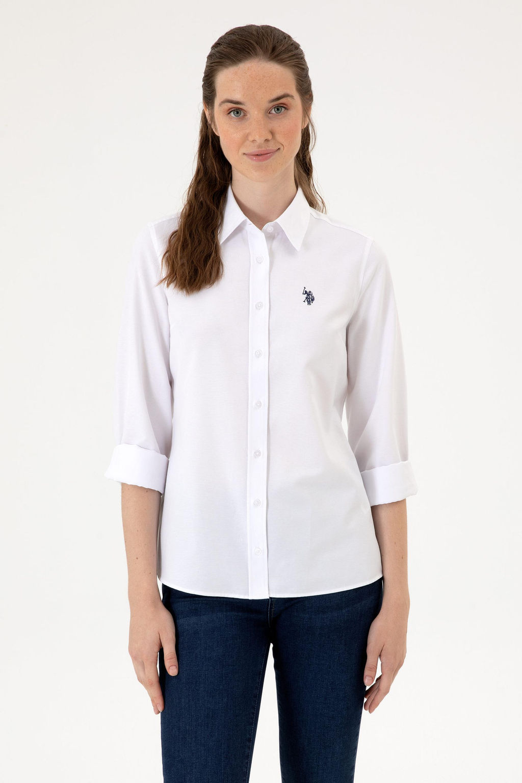 Kad_n Beyaz Uzun Kollu Basic G_mlek Sepette S_rpriz _ndirim - U.s. polo assn фото 3