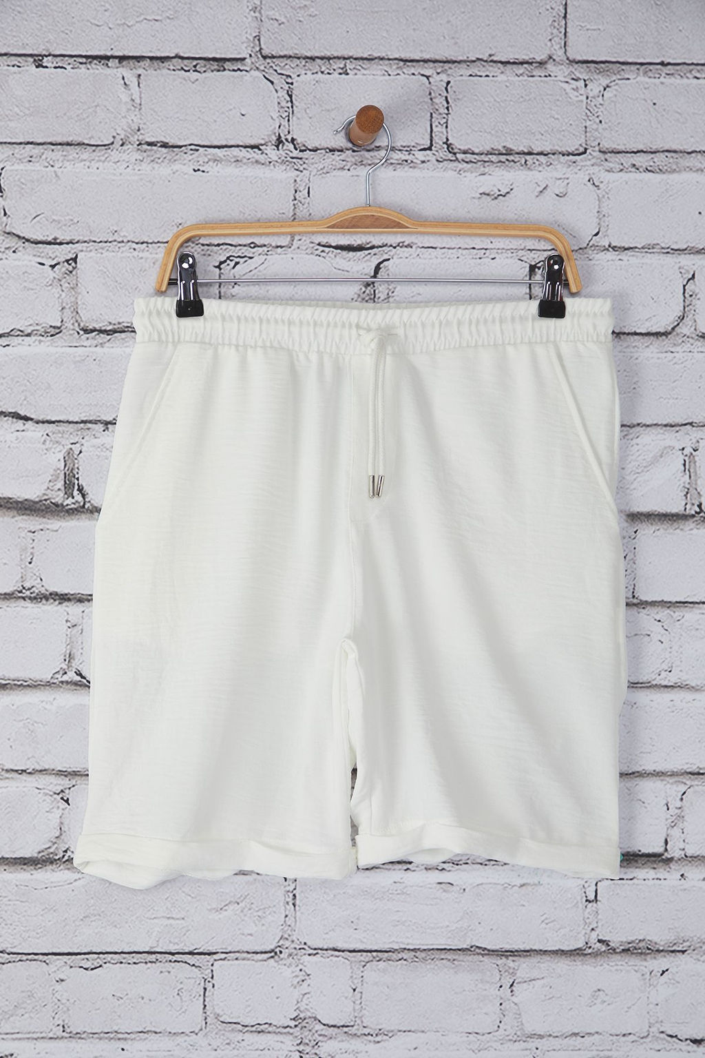 TRENDYOL MAN Beyaz Oversize Keten Gorunumlu Dokumlu Yazl?k Sort & Bermuda TMNSS25SR00004 - Trendyolmilla фото 5