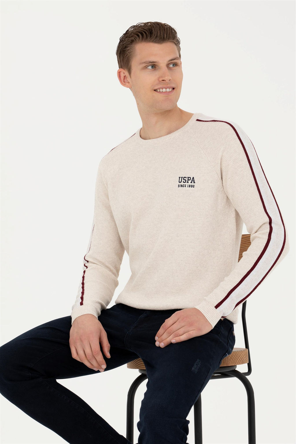 Мужской свитер из каменного меланжа - U.s. polo assn фото 10