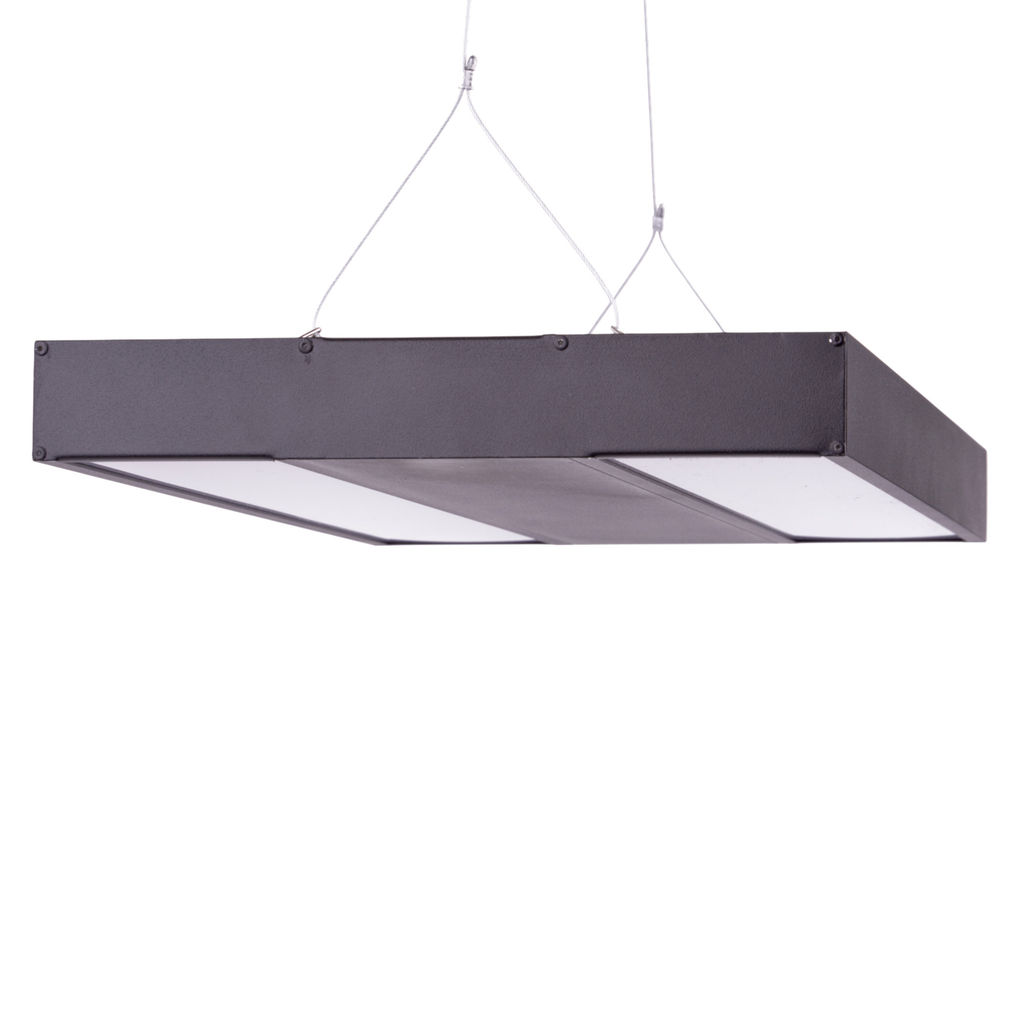 ULO-K16B 2x22W/4000K/L100 5W/RGB IP44 BLACK Светильник линейный светодиодный подвесной с фоновой подсветкой. Белый свет (4000К). Алюминий. Цвет черный. TM Uniel