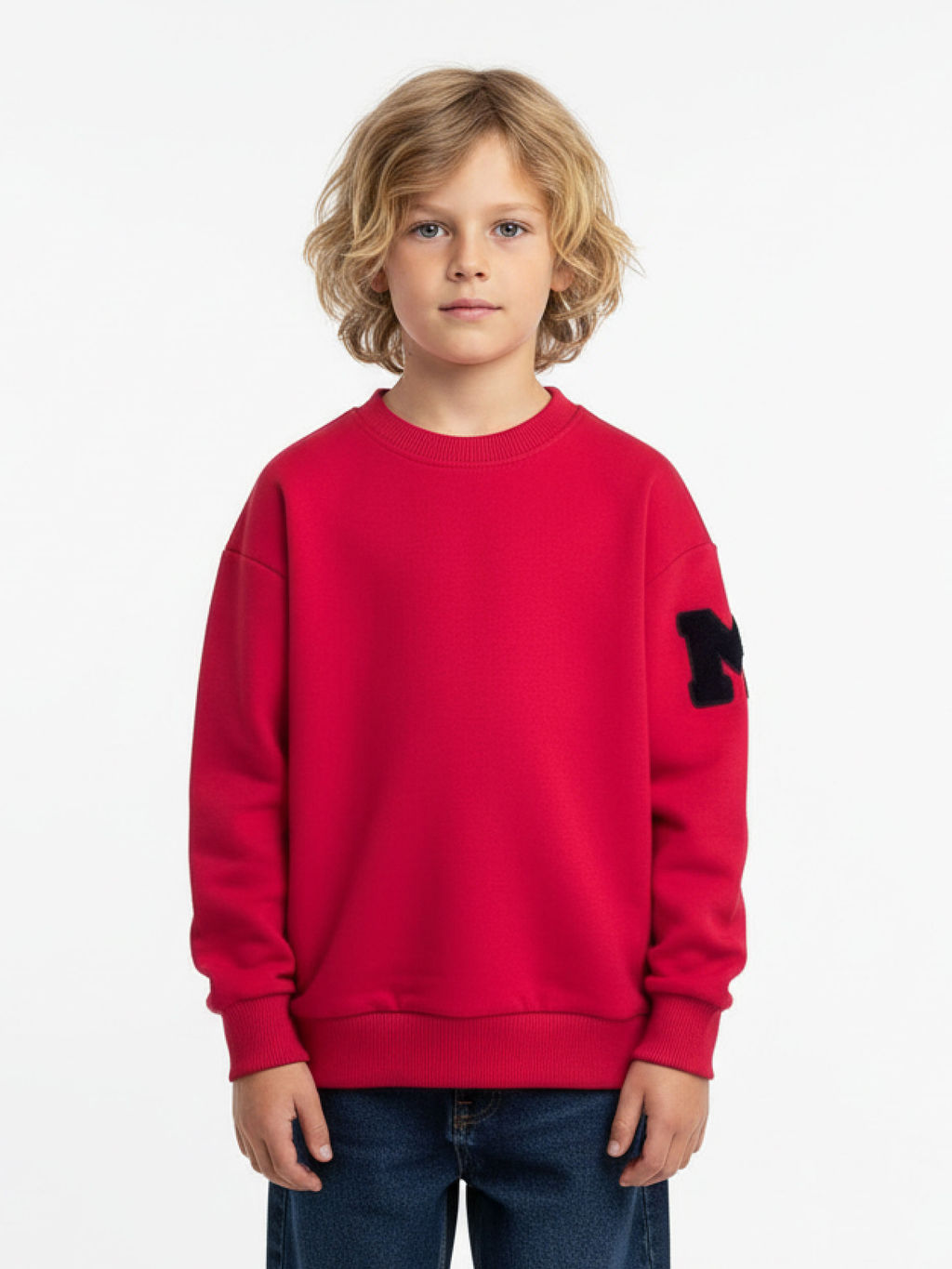 Толстовка для мальчика с шевроном 22-3270 красный - Mini maxi фото 2