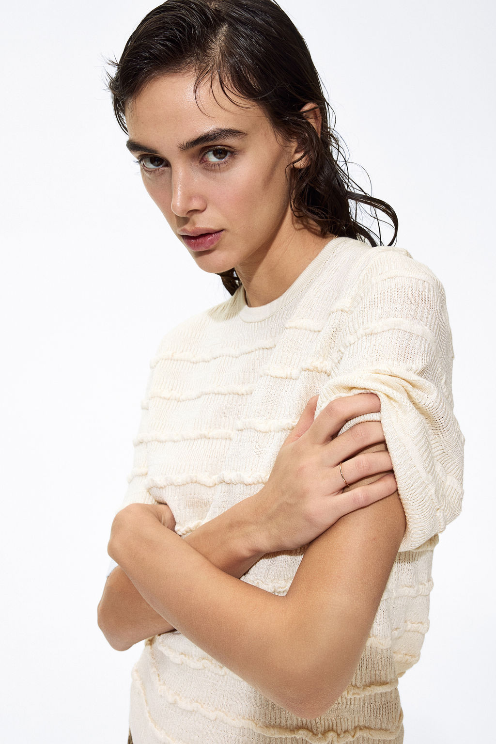 Top de punto con ribetes de volante - H&m фото 2