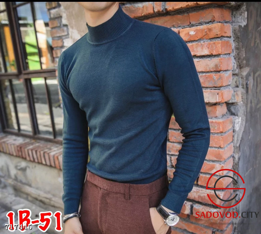 Мужская однотонная водолазка - Bruno фото 2