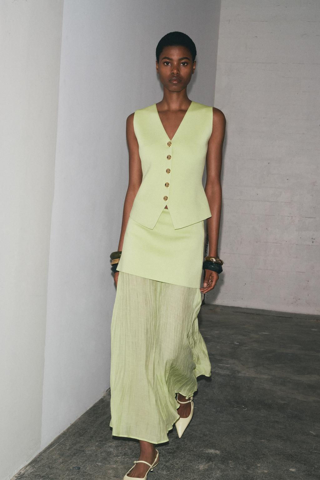 COMBINED PLEATED KNIT SKIRT - Zara фото 13