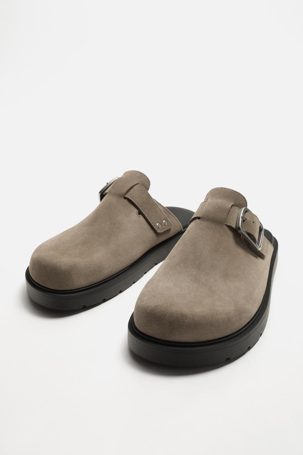 BUCKLED LEATHER CLOGS - Zara фото 5