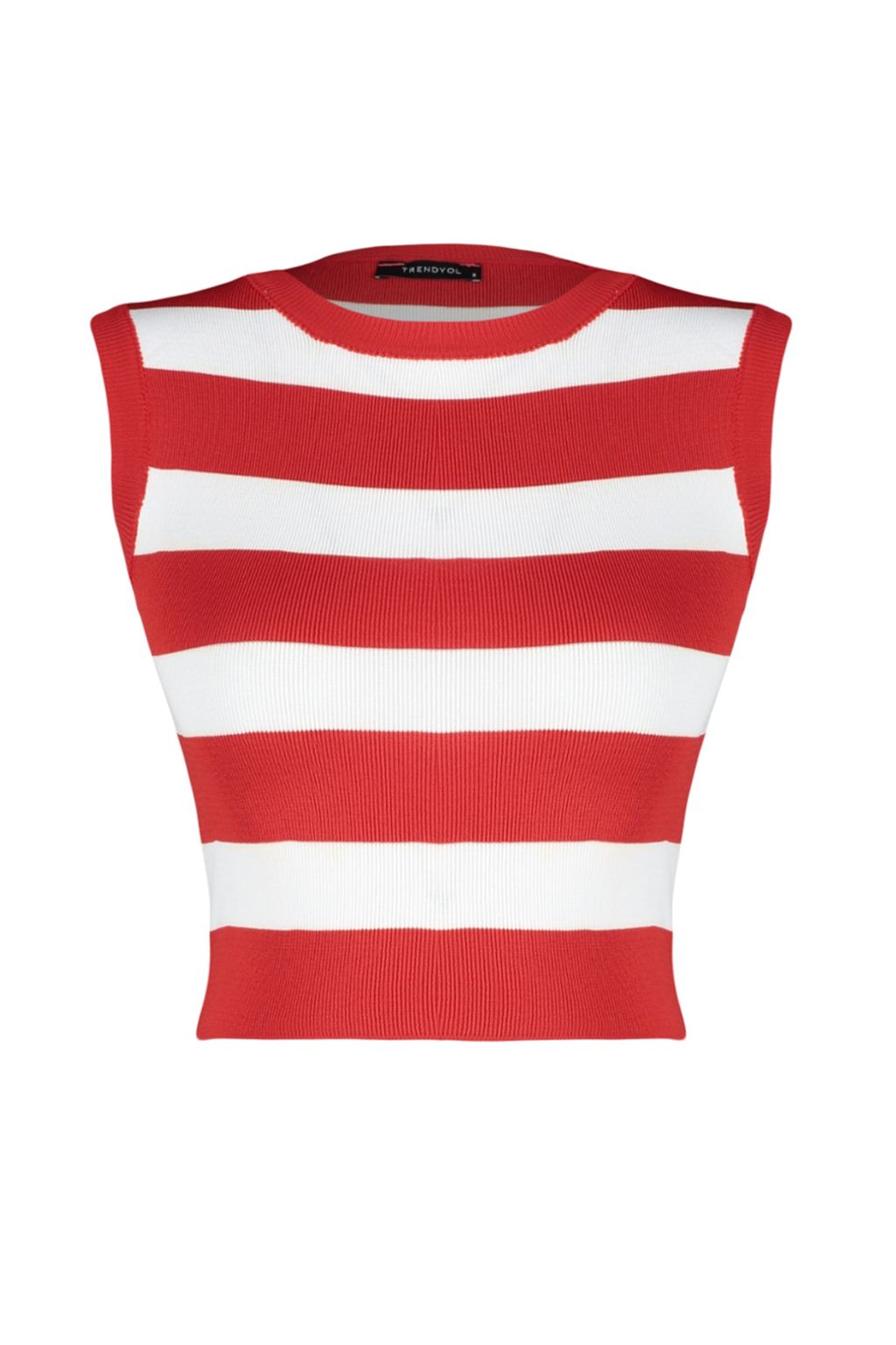 K?rm?z? Crop Cizgili Ince Bluz TWOSS22BZ1173