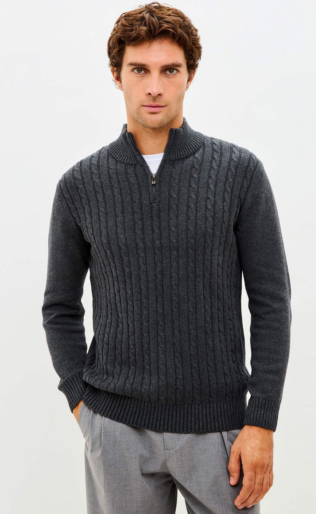 Джемпер F521-1565 d.grey melange - Fine joyce фото 2