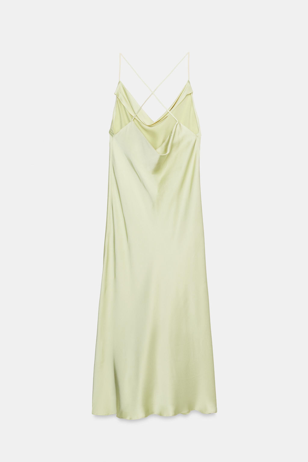 VESTIDO LENCERO SATINADO ZW COLLECTION / Verde agua - Zara фото 7