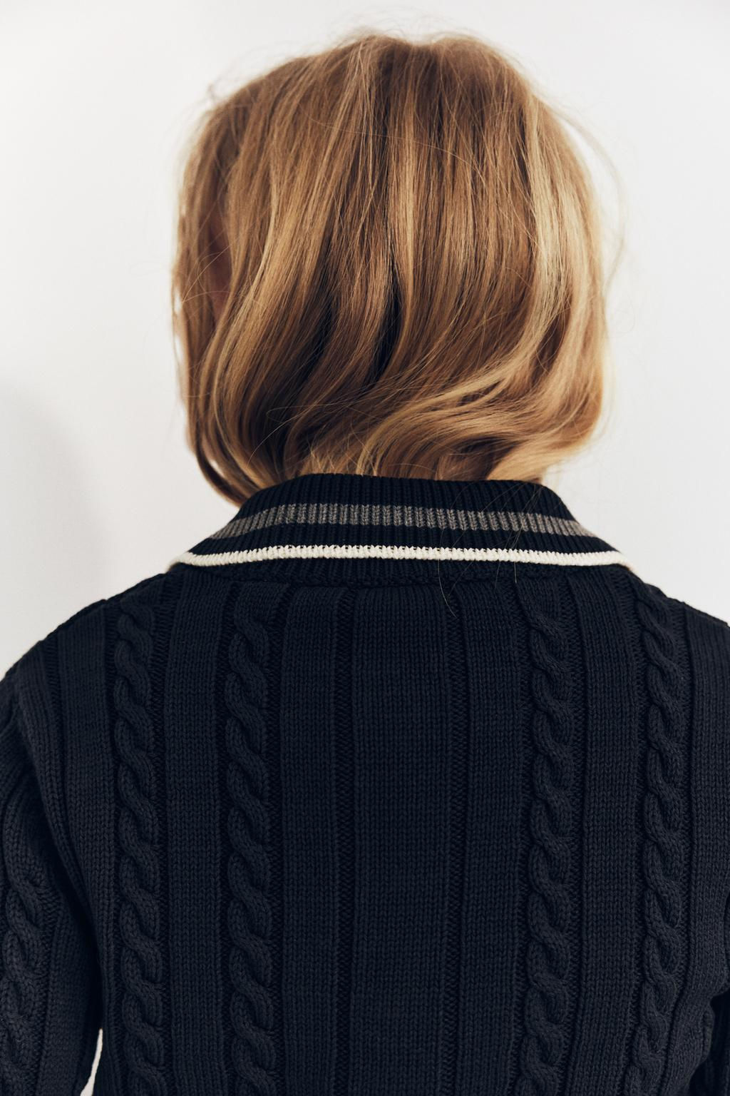 CONTRAST PIPING KNIT POLO SWEATER - Zara фото 6