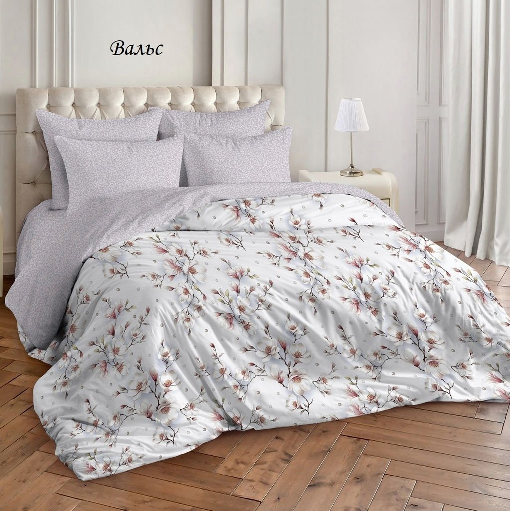 Комплект постельного белья Вальс, поплин евро