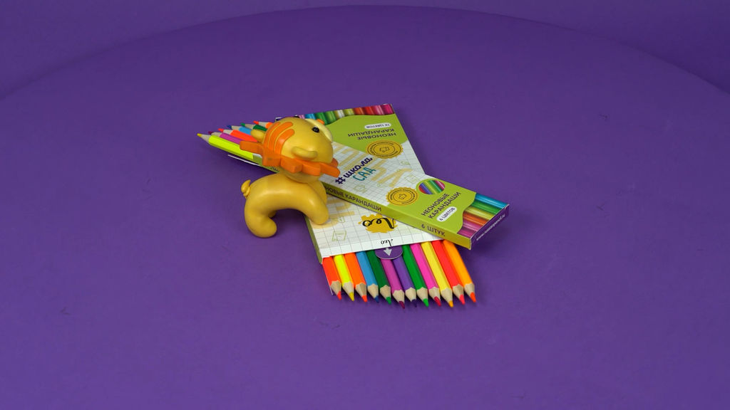 Лео Играй Набор неоновых трехгранных карандашей LGNCP-12 заточенный 8 х 12 цв