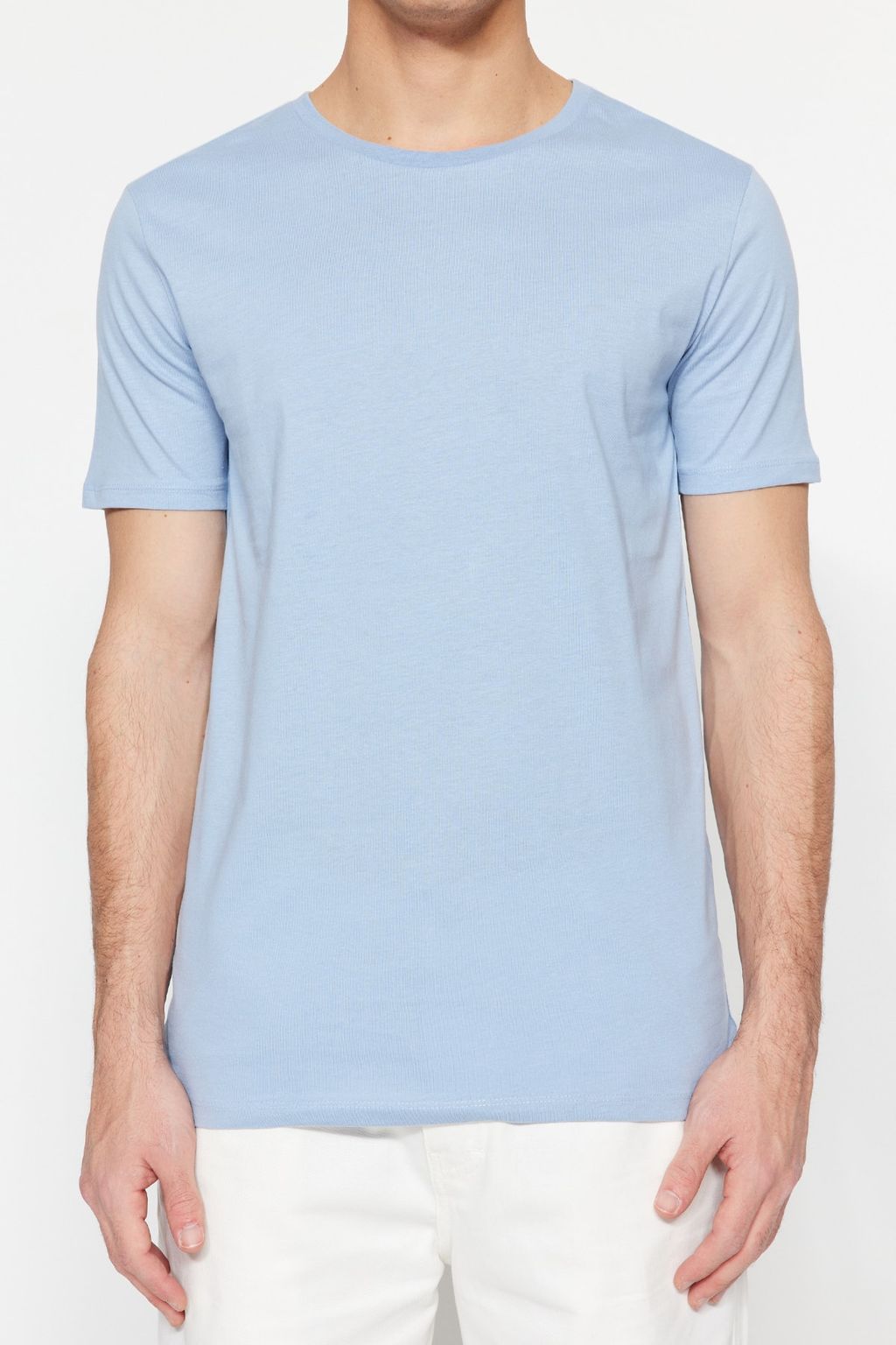 TRENDYOL MAN Beyaz Slim/Dar Kesim K?sa Kollu %100 Pamuklu Bisiklet Yaka T-Shirt TMNSS19BO0001 - Trendyolmilla фото 4