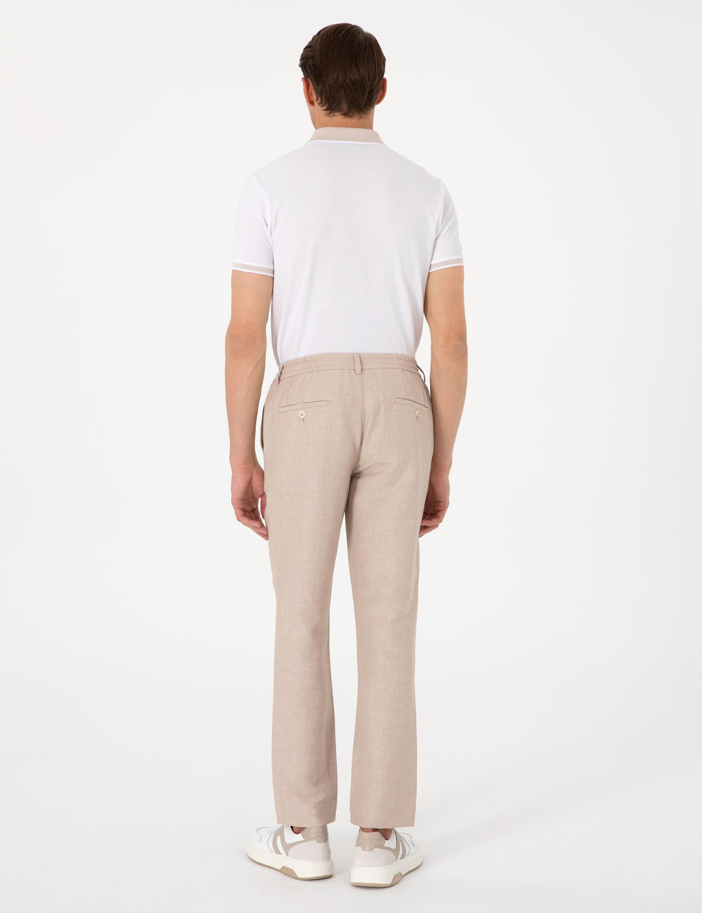 A__k Kahverengi Slim Fit Keten Kar___ml_ Pantolon - Pierre cardin фото 4