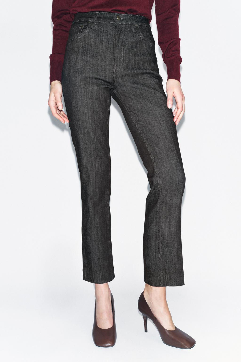 ZW COLLECTION HIGH-WAIST BOOTCUT CROPPED JEANS - Zara фото 35