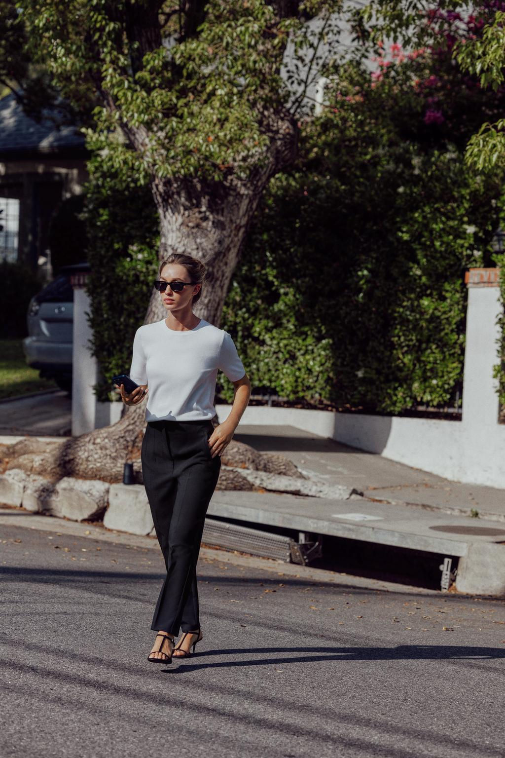 BASIC PLAIN KNIT SHORT SLEEVE TOP - Zara фото 15