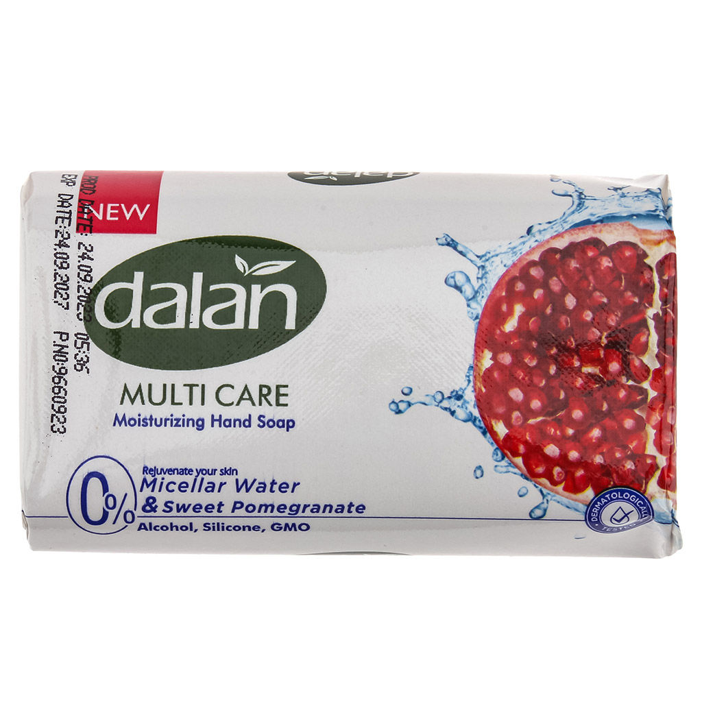 Цена за 6 шт. Мыло туалетное твердое Dalan Multi Care 90г, Мицелярная вода и Гранат (Турция)  фото 2