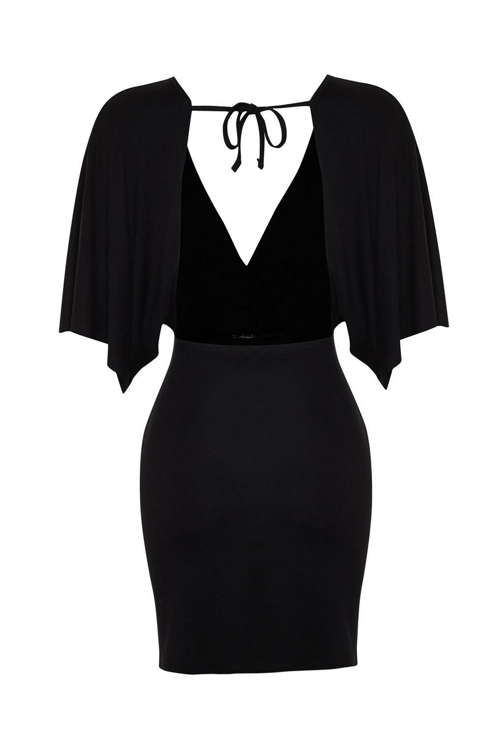 TRENDYOLMILLA Siyah Vucuda Oturan Mini Orme Buzgulu Plaj Elbisesi TBESS24EL00109 фото 9