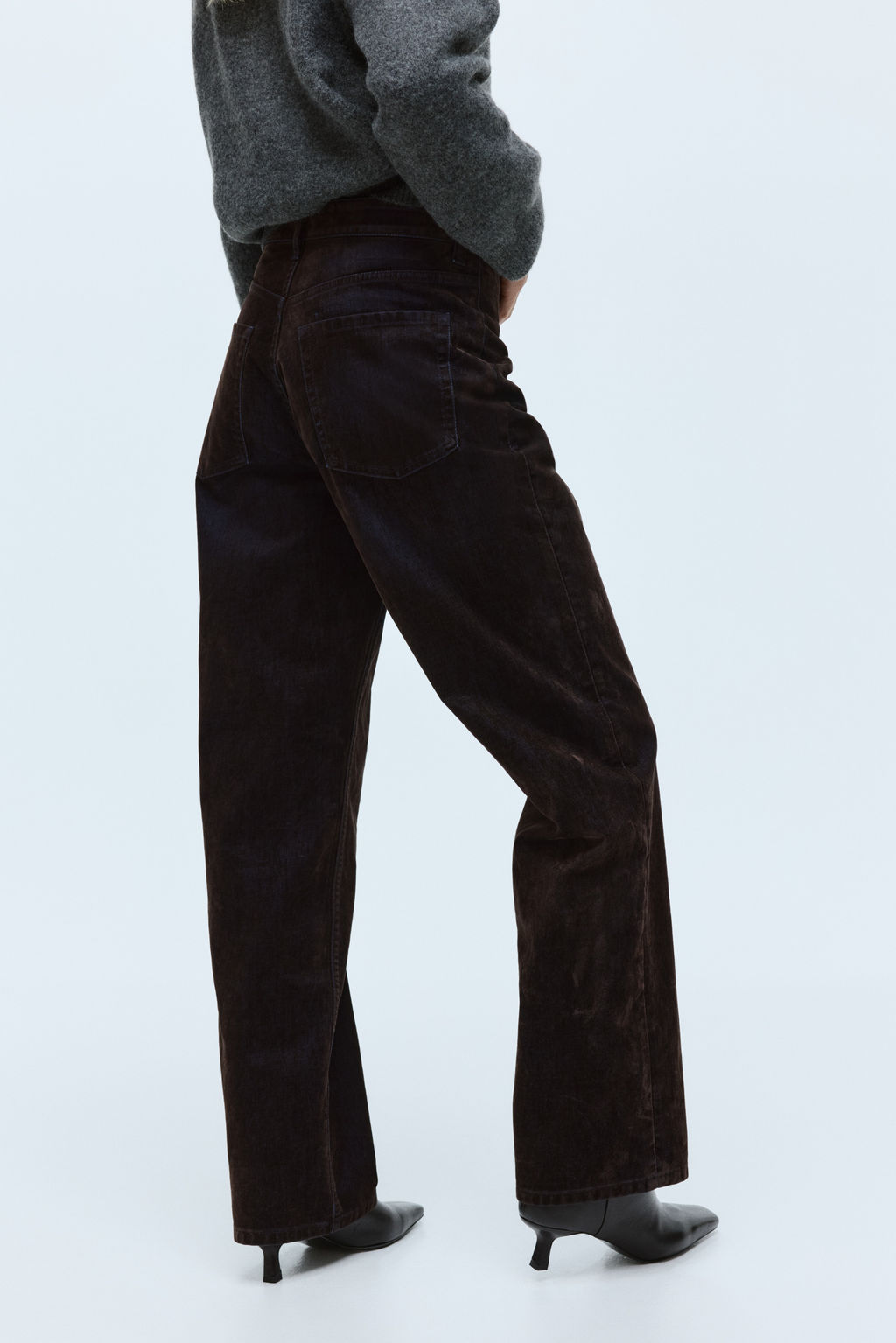 Straight High Jeans con acabado afelpado - H&m фото 5