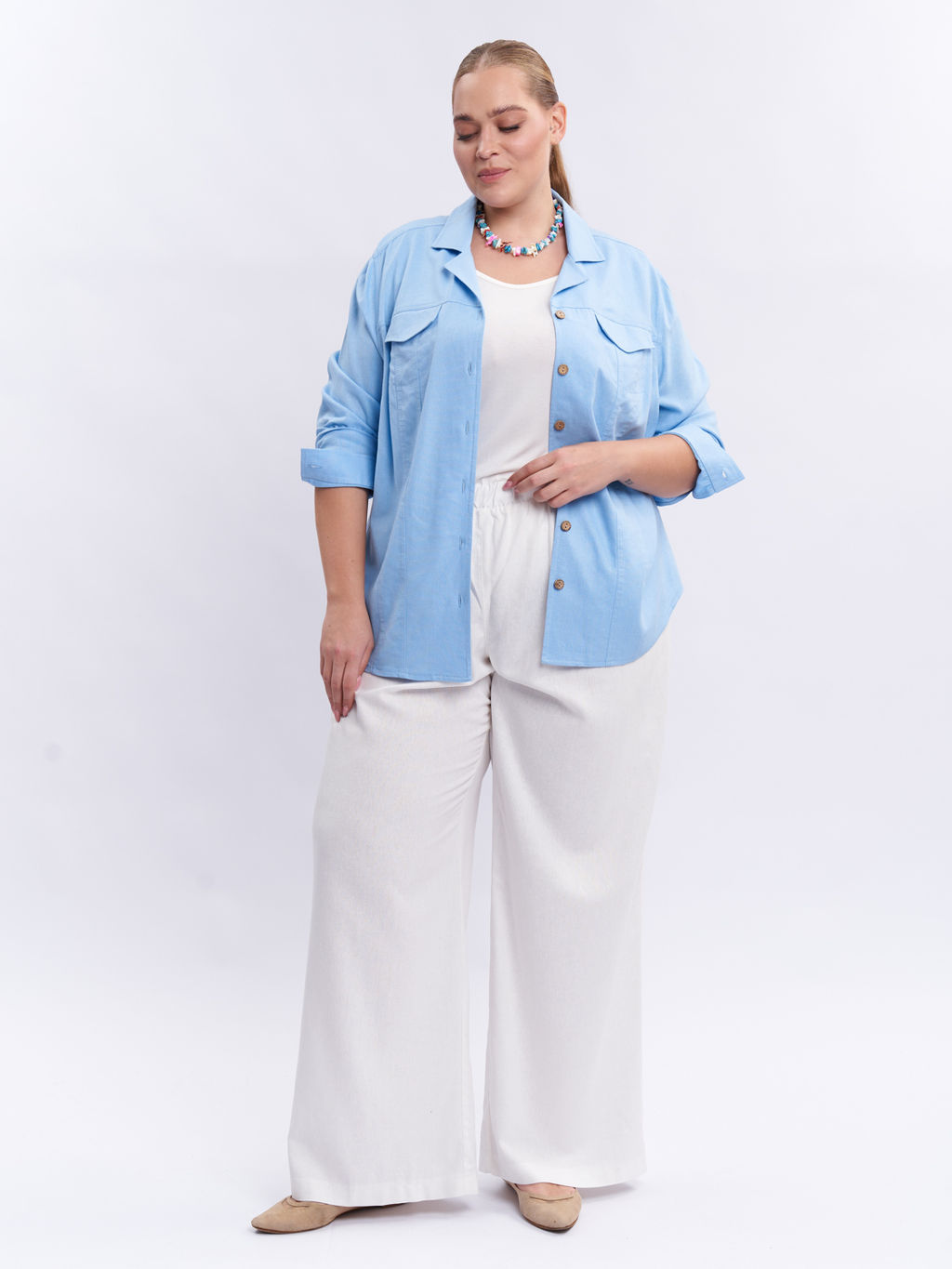 Рубашка льняная BL59152BLU13 - Артесса фото 2