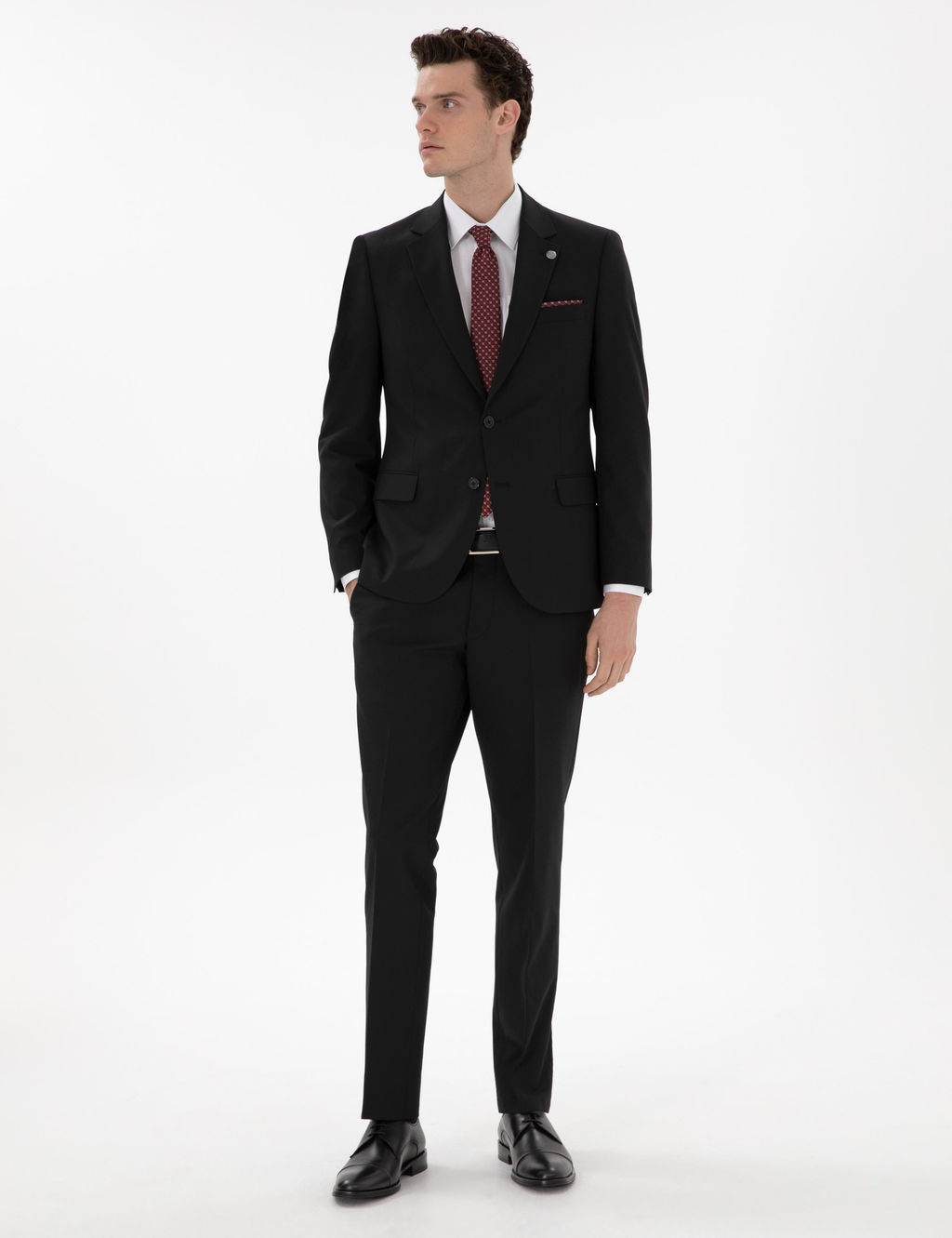 Siyah Slim Fit Tak_m Elbise